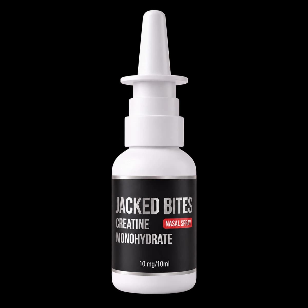 Jacked Bites bottle labeled Creatine Monohydrate Nasal Spray